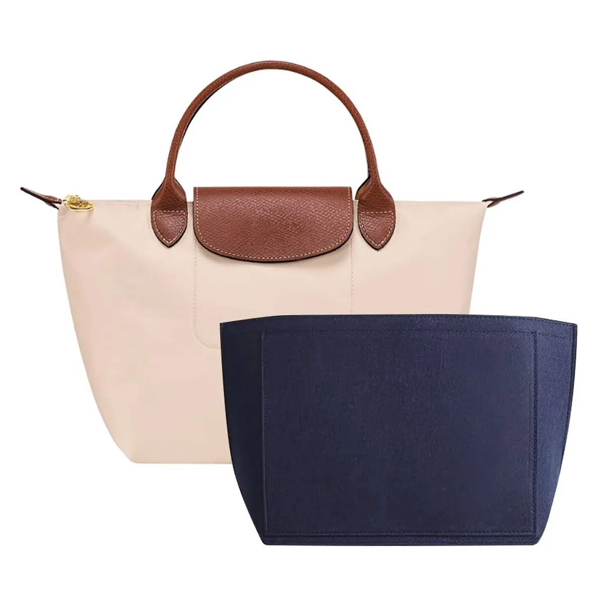 sac à insérer en feutre adapté au sac à main longchamp, sac de doublure en tissu feutré, sac de maquillage, support de voyage, organisateur de sac à main portable