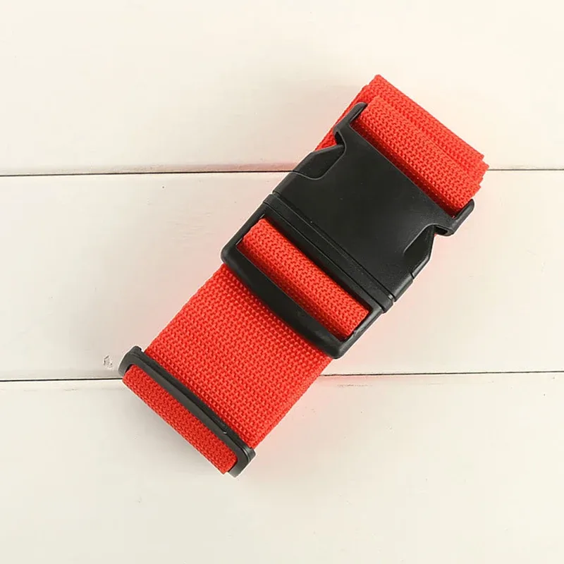 sangles de bagages de forme droite pour valise, ceinture de bagage en polyester avec boucle à dégagement réglable, accessoire de voyage