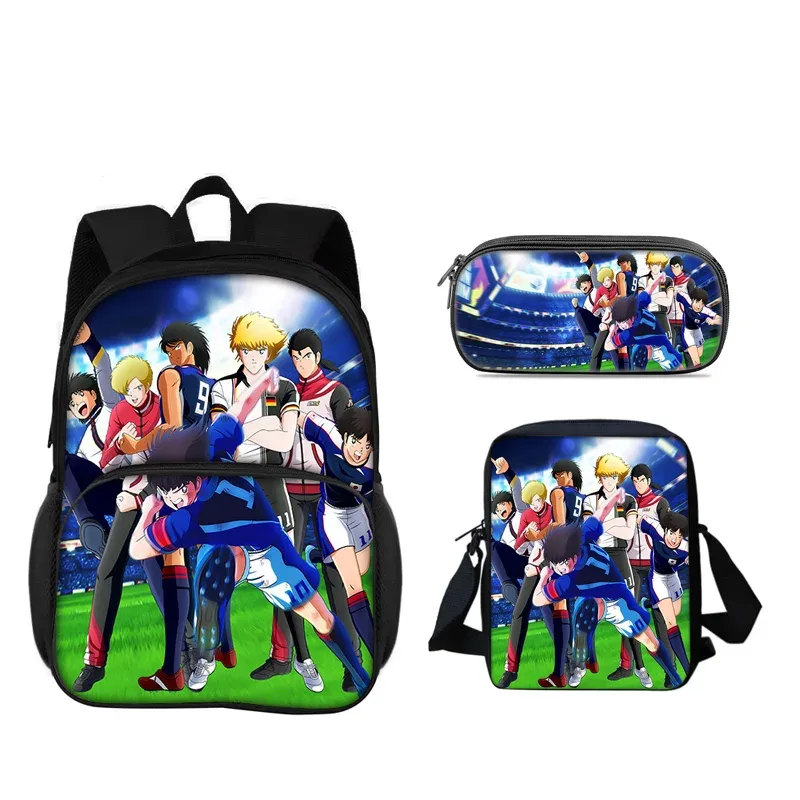 sac à dos captain tsubasa, sac à stylos, sac à bandoulière, ensemble de 3 pièces, polyvalent, pour garçon ou fille, meilleur cadeau d'anniversaire