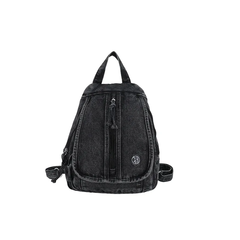 sac à dos en jean tendance pour femme, sac d'école décontracté, sac de voyage rétro délavé, sac à dos léger, sac à bandoulière pour usage quotidien