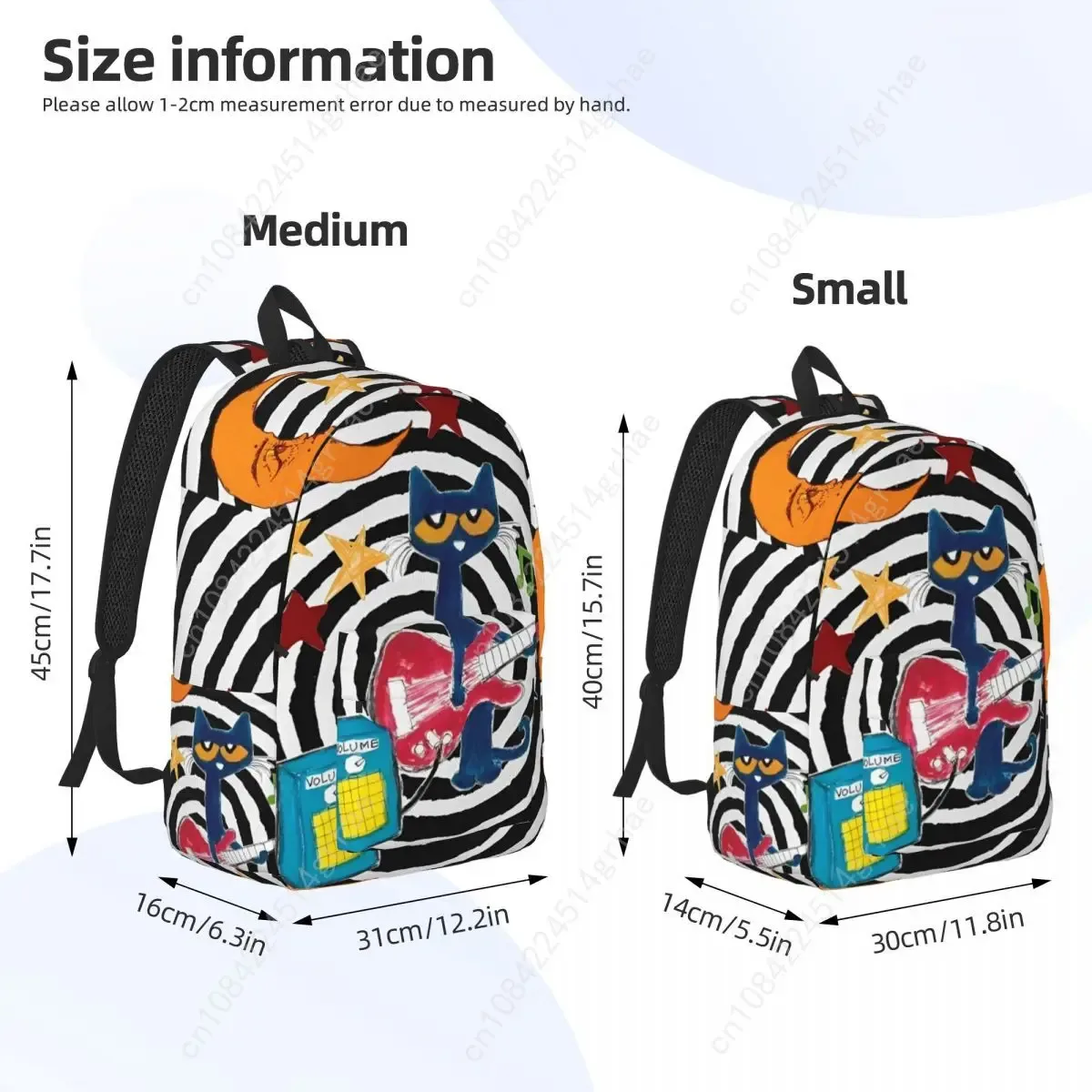sac à dos cool pour lycée, randonnée et voyage, motif pete le chat et les chats de dessin animé, avec motif 'i love my white shoes', pour hommes et femmes, sacs en toile pour ordinateur portable