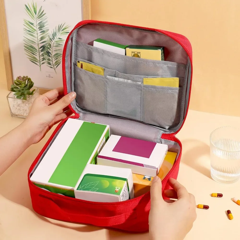 ensemble de 3 trousses de premiers secours imperméables en oxford, pochette à médicaments vide portable pour le camping, la randonnée, les voyages, la survie à domicile