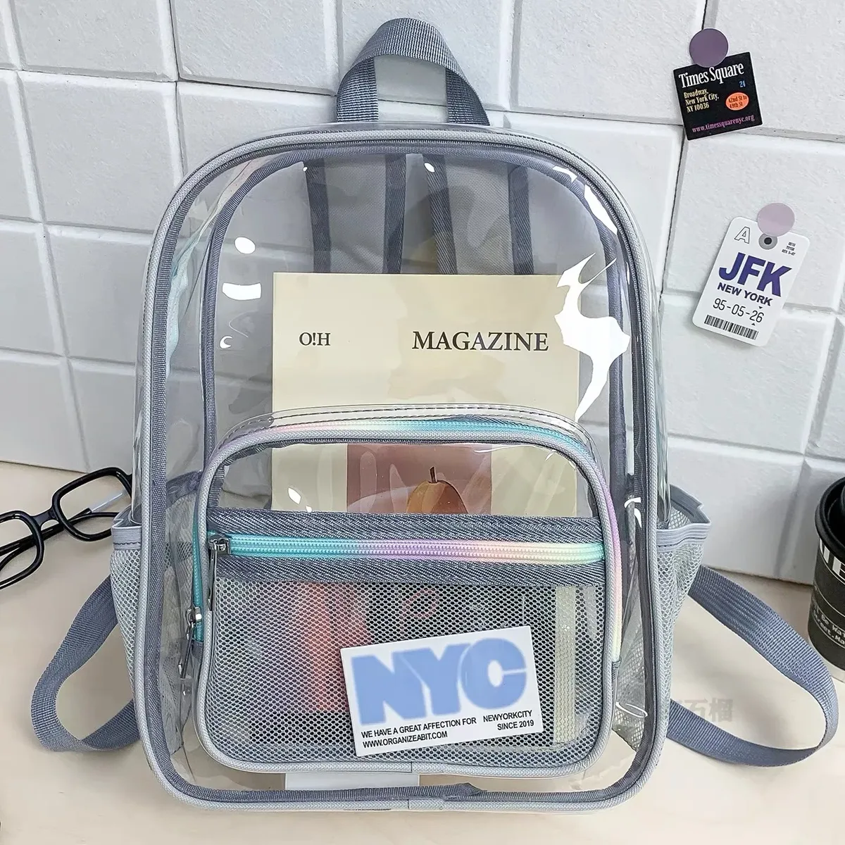 nouveau mini sac à dos transparent tendance pour étudiant, sac de voyage en pvc transparent, sac à dos de plage imperméable polyvalent pour l'été