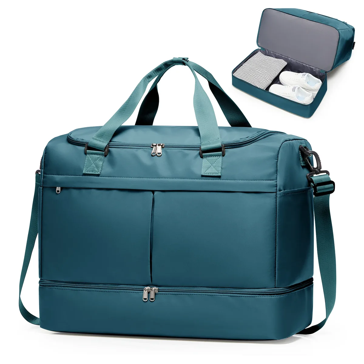 grand sac de voyage, sac de nuit à emporter avec compartiment à chaussures, sacs de week-end pour femmes pour les voyages, les affaires, le sport, l'hôpital
