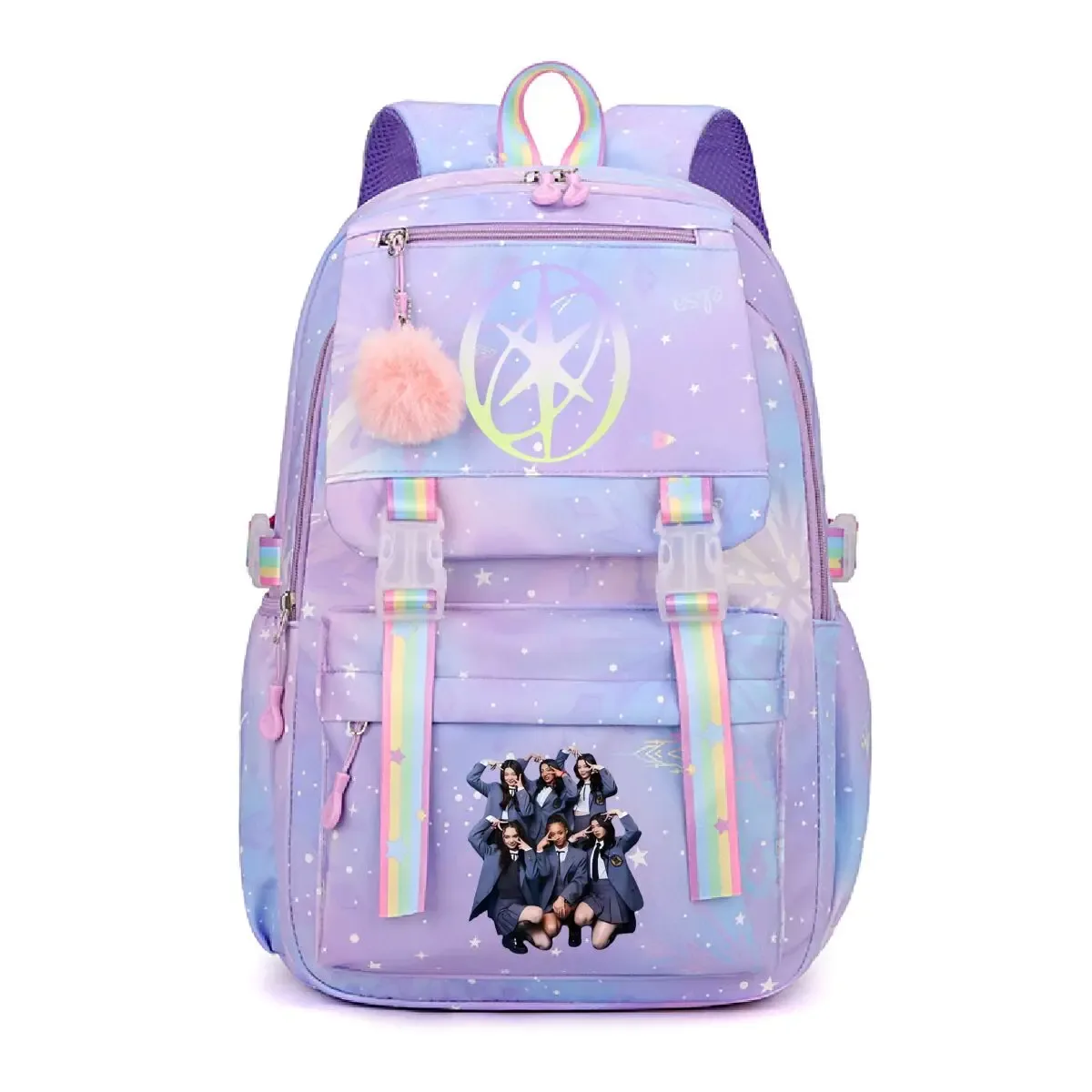 sac à dos scolaire vintage coréen ulzzang pour enfants et adolescents, motif kpop girl group katseye, sac à dos pour femmes