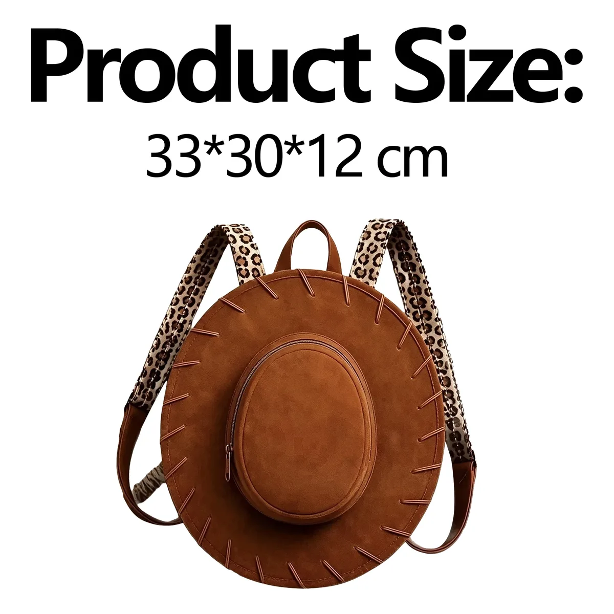 sac à dos en forme de chapeau de cowgirl occidental pour femme, bretelles réglables à imprimé léopard, sac décontracté pour la vie quotidienne, halloween, cosplay