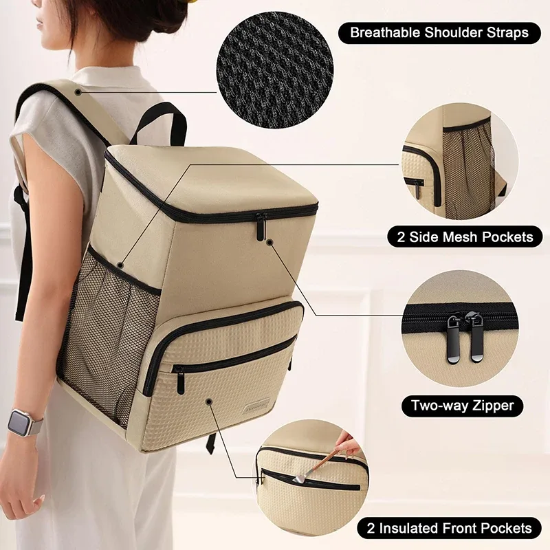 sac à dos isotherme portable pour livraison, glacière isotherme pour aliments, sac de plage, sac à lunch, grand sac de transport alimentaire