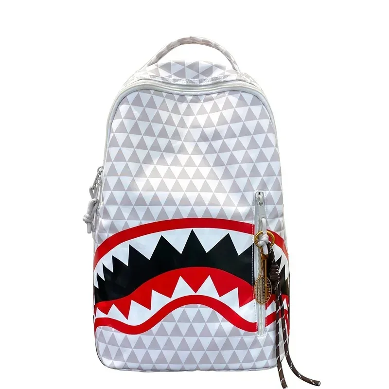 sac requin à carreaux pour hommes, sac à dos de voyage de rue de grande capacité, matériau en nylon, doublure en polypropylène, épaule polyvalente st