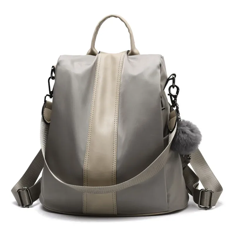 sac à dos anti-vol en cuir brodé sur mesure pour femme, sac d'école boule de cheveux, sacs de voyage grande capacité pour adolescentes et hommes