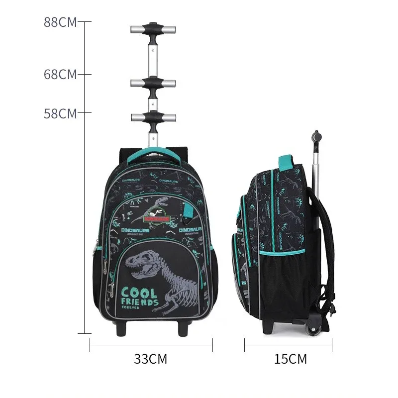 ensemble de sacs à dos à roulettes pour enfants, sac à dos à roulettes pour garçons, sac d'école à roulettes, bagages de voyage à roulettes pour enfants