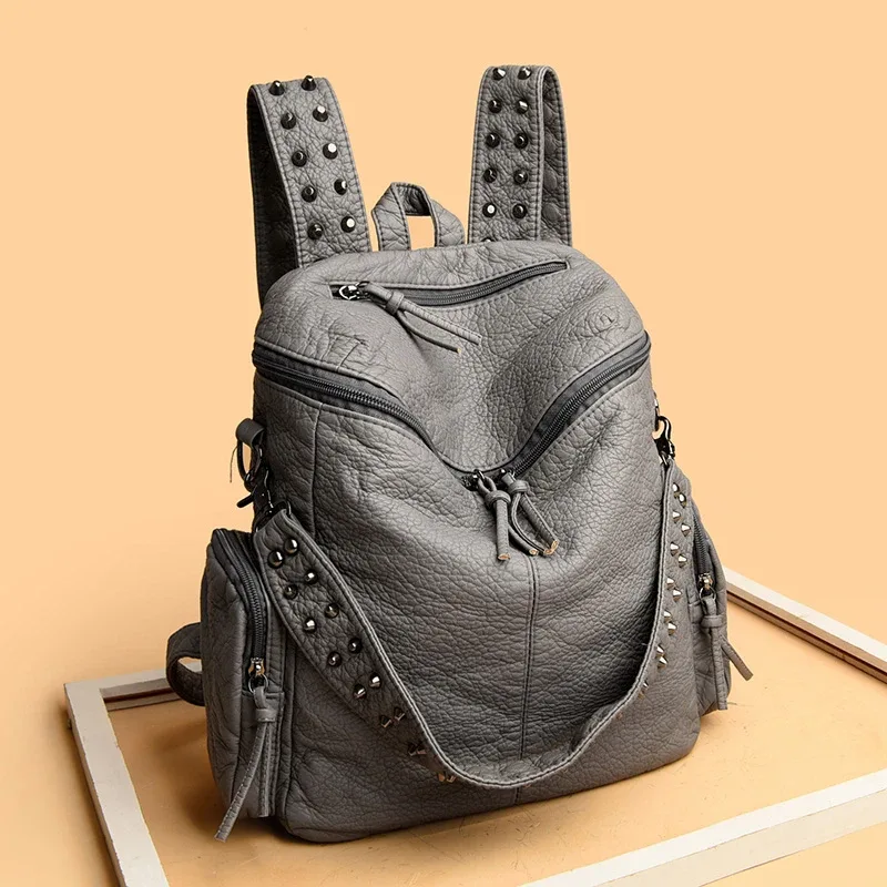 annmouler – sacs à dos en cuir souple pour femmes, sac de jour de luxe de qualité, sac de voyage antivol, grand sac d'école