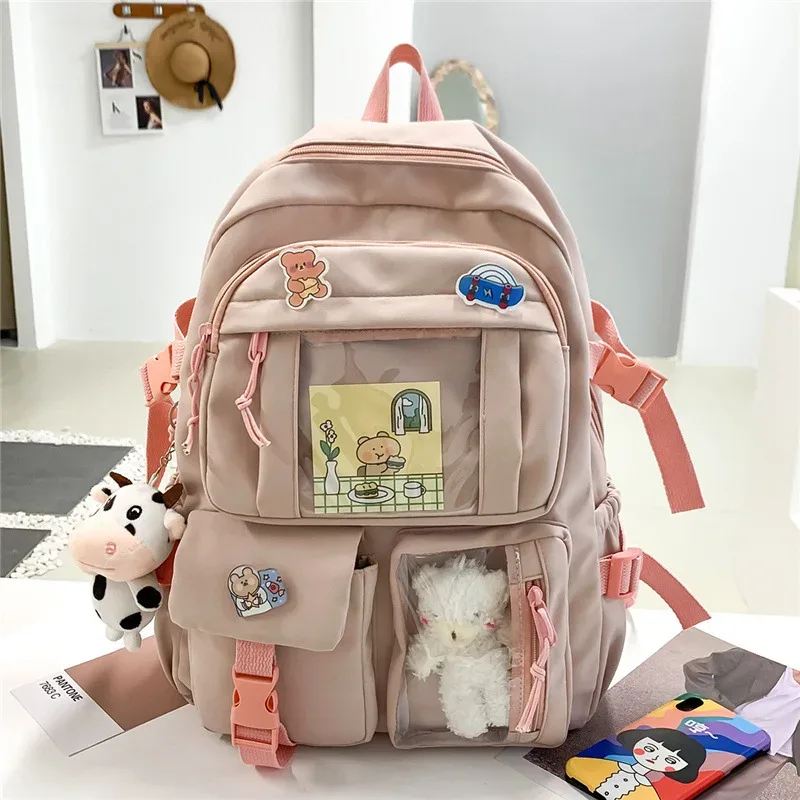 sac à dos pour filles, sacs d'école mignons pour étudiants et adolescents, poches pour femmes, sac à dos pour ordinateur portable