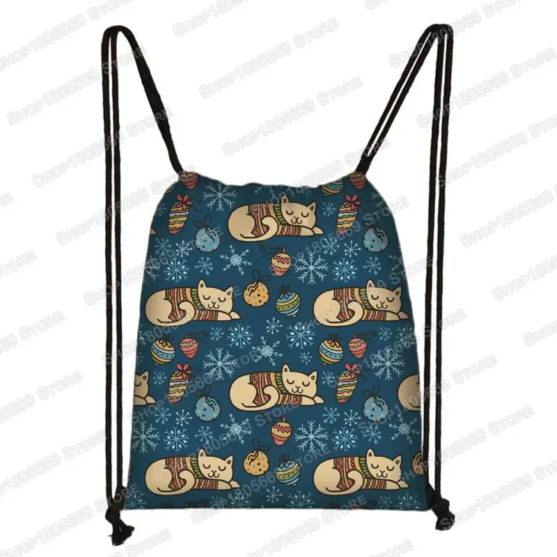 kawaii dessin animé chien chat sac à dos femmes sacs à cordon toile sac à bandoulière pour voyage filles sac à dos sacs de rangement porte-chaussures