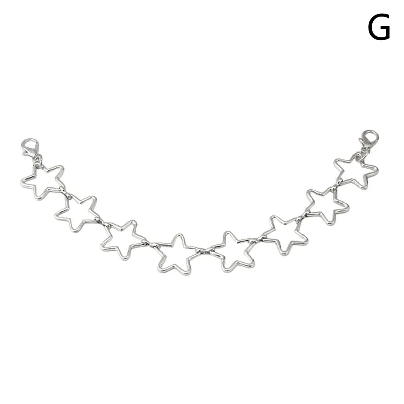 nouvelle sangle chaîne métallique multi-couches diy avec pendentifs papillon, cœur et étoile pour sac à bandoulière