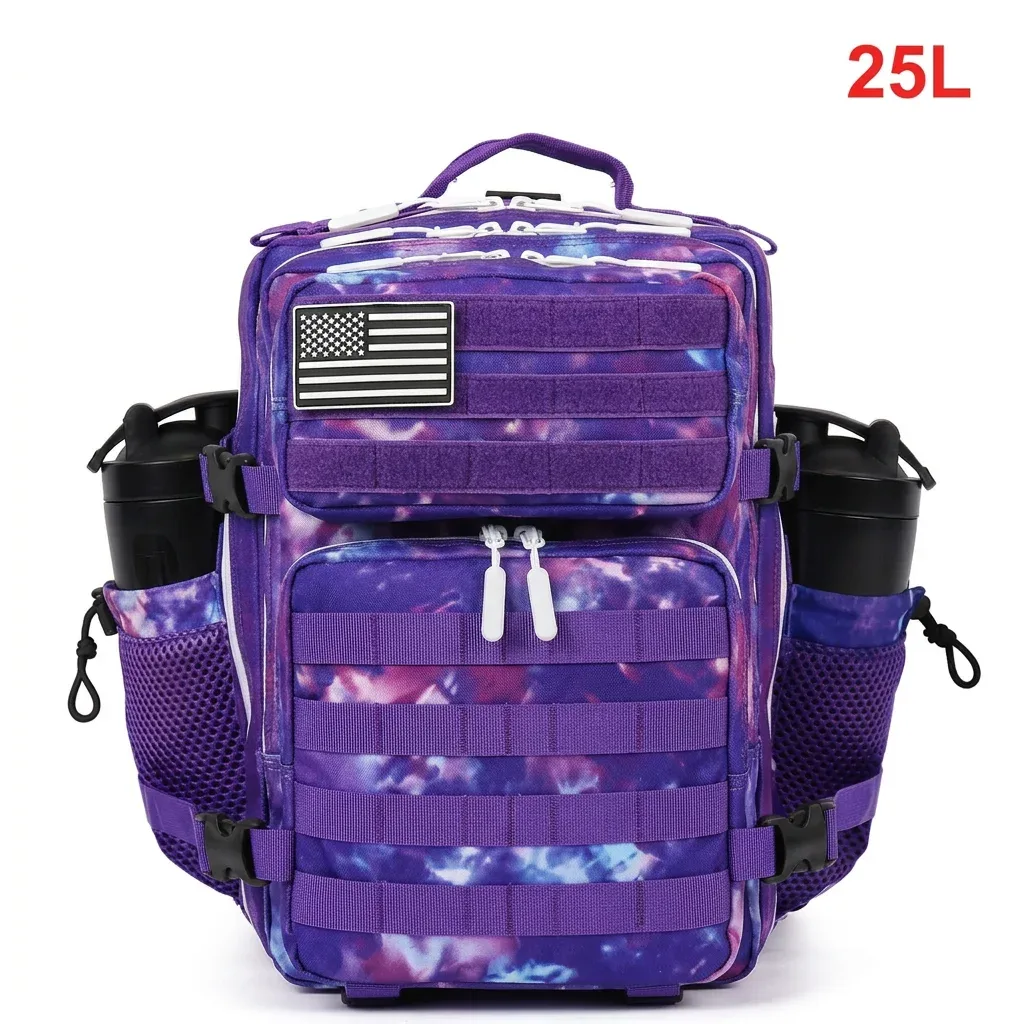 sac à dos tactique 25l pour femmes voyage en plein air randonnée bug out sac week-end exercice athlétisme sac à dos de gymnastique avec double porte-gobelet