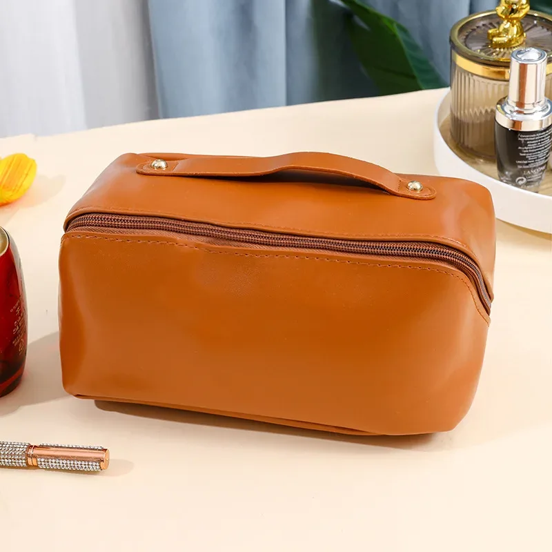 trousse de maquillage femme, sac de rangement cosmétique de luxe, boîte de voyage zippée pour maquillage et articles de toilette
