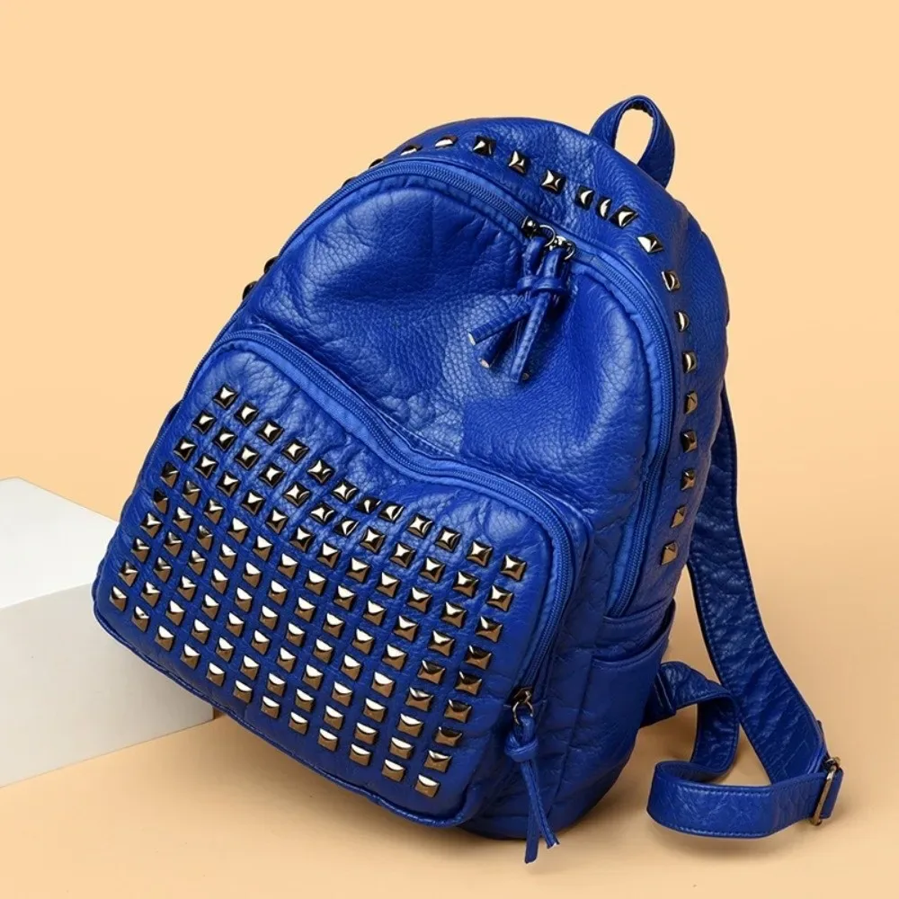 Sacs à dos à Rivets en cuir souple, Design de luxe Super Cool, grande capacité, en PU, résistants à l'usure, Punk, unisexe