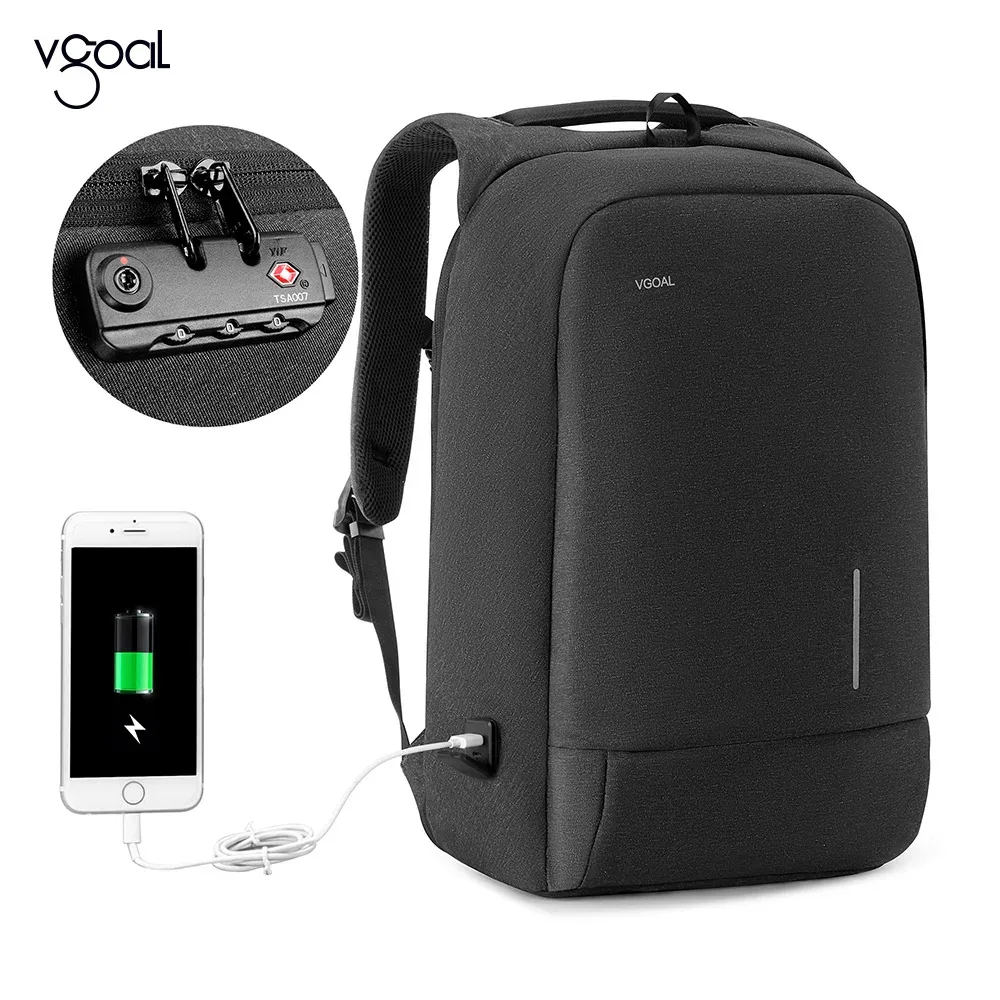 sac à dos antivol pour ordinateur portable kingsons vgoal avec port usb et serrure tsa, sac à dos d'affaires 13/15,6/17,3 pouces pour hommes et femmes, imperméable