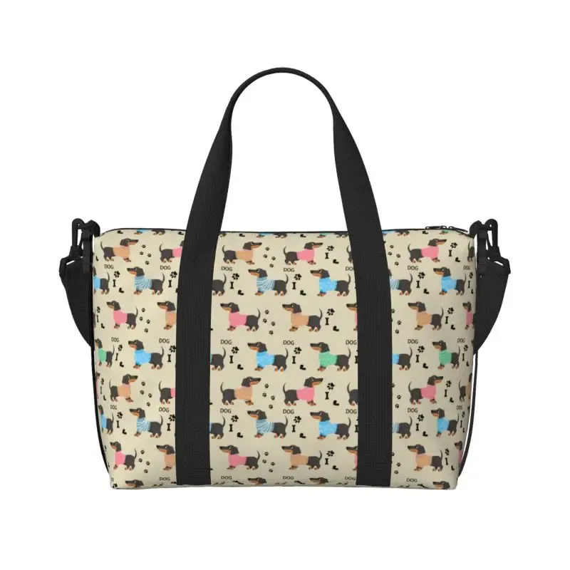 sac de sport personnalisé durable unisexe, sacs de voyage mignons, grands sacs d'entraînement, sac de week-end, sac de nuit, salle de sport, chiens teckel