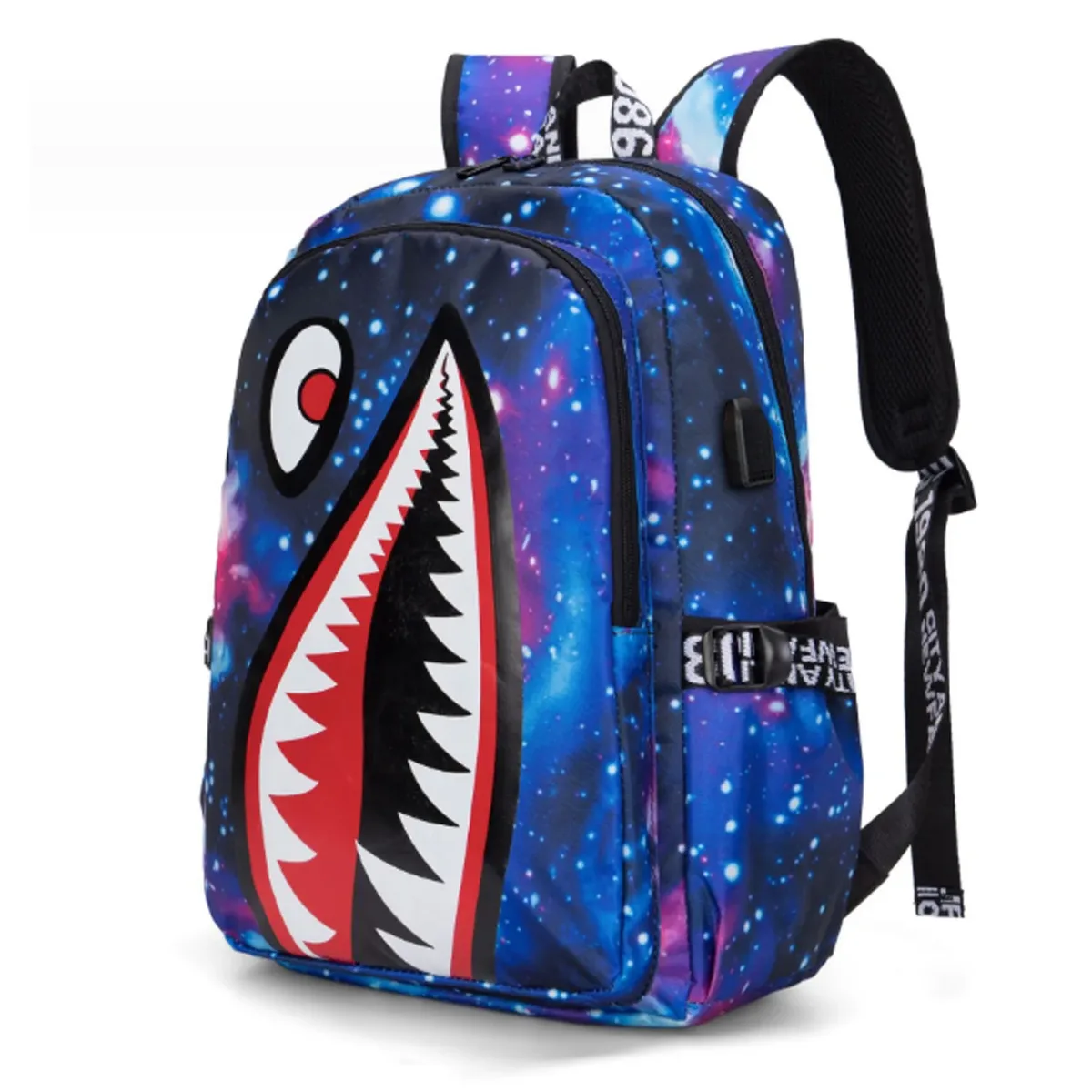 sac à dos pour enfants, motif requin, grande capacité, léger, simple, sac à dos de dessin animé