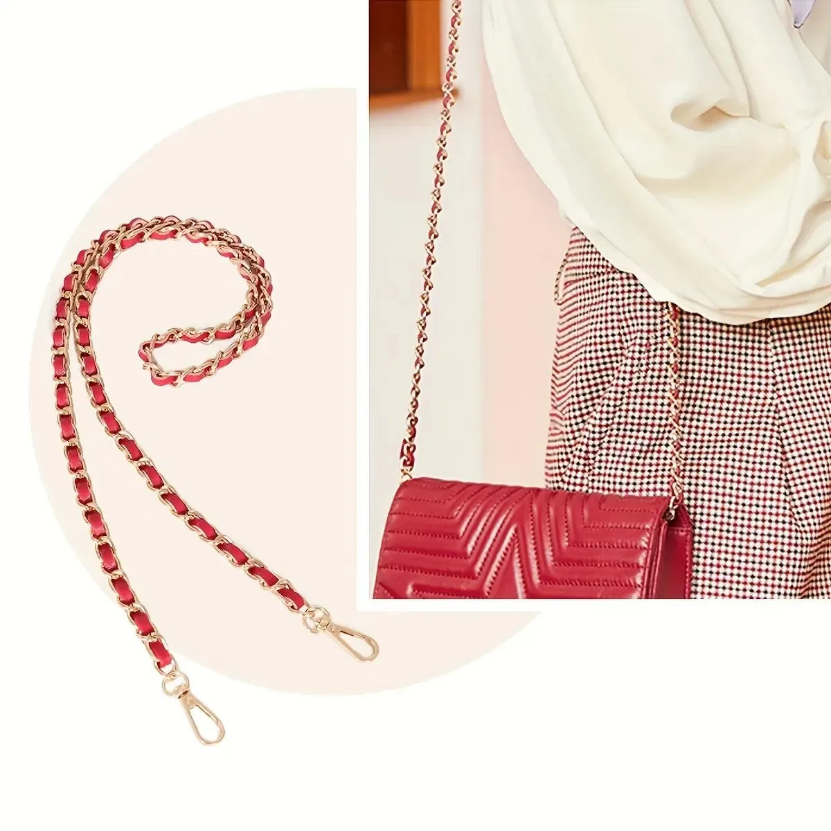 chaîne de sac à bandoulière universelle sangle de chaîne pour sac bandoulière simple couleur unie sangle sac à main chaîne