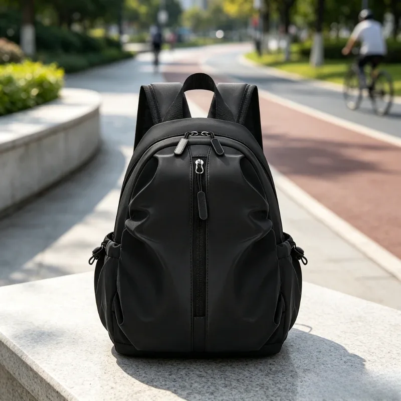 Mini sac à dos pour hommes, en nylon imperméable, bretelles réglables, multi-poches, décontracté, pour les voyages, les déplacements quotidiens, léger, petit, pour usage quotidien, en plein air