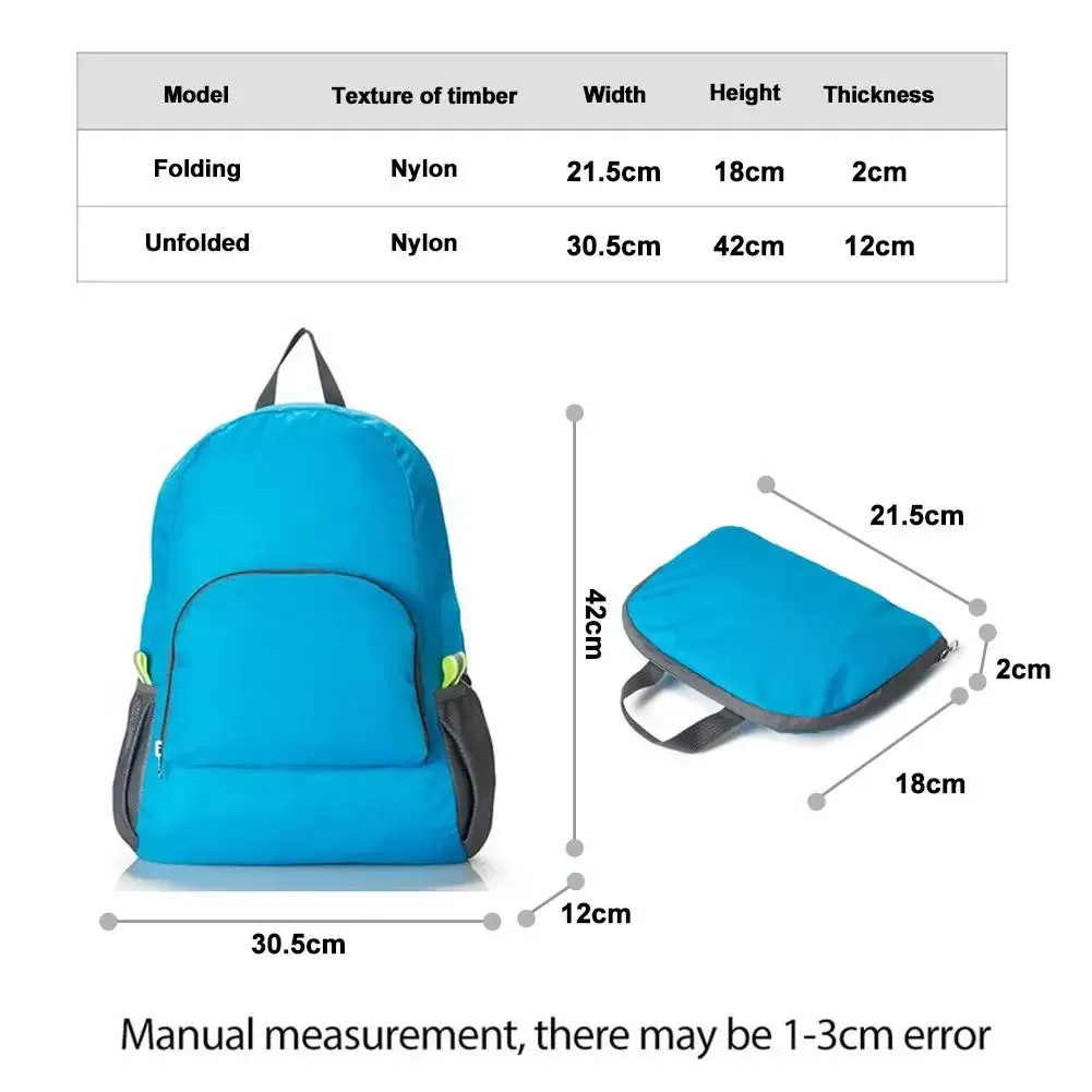 sac à dos pliable pour la randonnée en montagne, ultra-léger, en nylon imperméable, sac de voyage de grande capacité, sac à dos de sport.