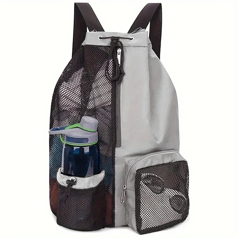 sac à dos en maille avec cordon de serrage, pratique à transporter, pour la plage, la plongée, le sport, la gym