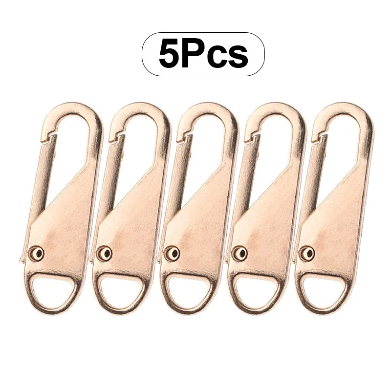 curseur de fermeture éclair de remplacement universel, alliage métallique, extracteur de fermeture éclair, sac à bagages, tête de fermeture éclair, bricolage, outil de couture artisanal, kit de réparation, 5 pièces