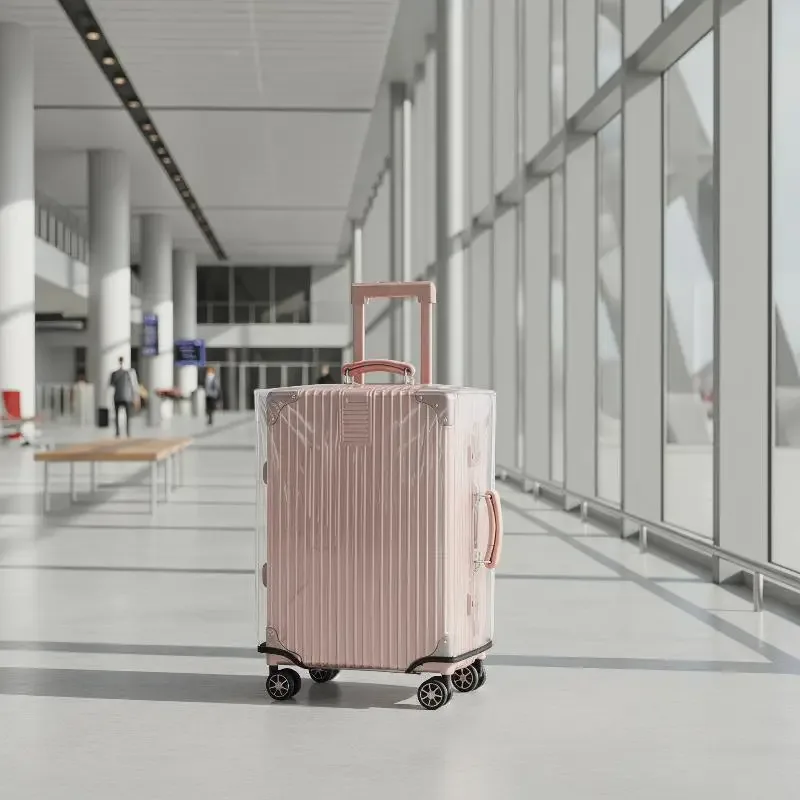 1 housse de protection transparente en pvc pour bagages, protection universelle anti-poussière et anti-rayures pour valises de 20 à 28 pouces
