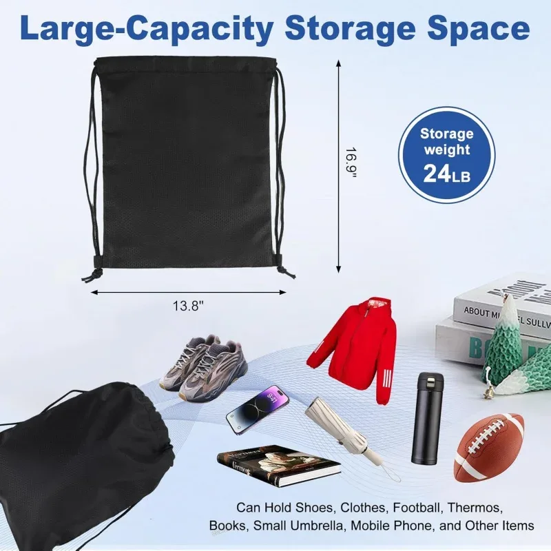 lot de 2 sacs à dos à cordon de serrage en polyester 210d résistant à l'eau, sac de sport léger pour voyage, école, camping