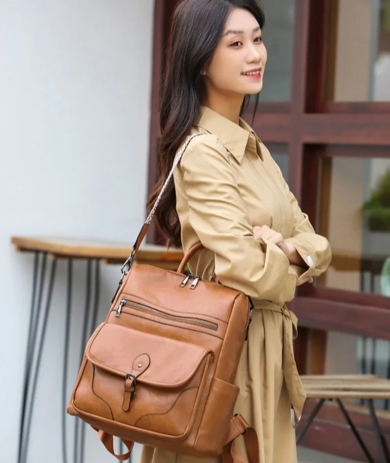 sac à dos sac à main pour femmes sac à dos de voyage créateur de mode dames sacs à bandoulière en cuir pu mode sac à dos antivol