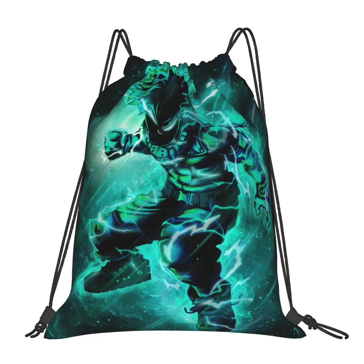 sac à cordon dark deku izuku midoriya my hero academia, sac à dos de rangement pour la gym, sac à chaussures pour l'école, 1 pièce