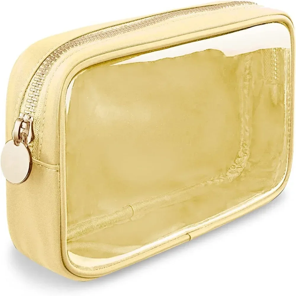 trousse de toilette transparente en pvc pour femme, sac cosmétique, rangement tendance, coque, grande capacité, poudres de maquillage