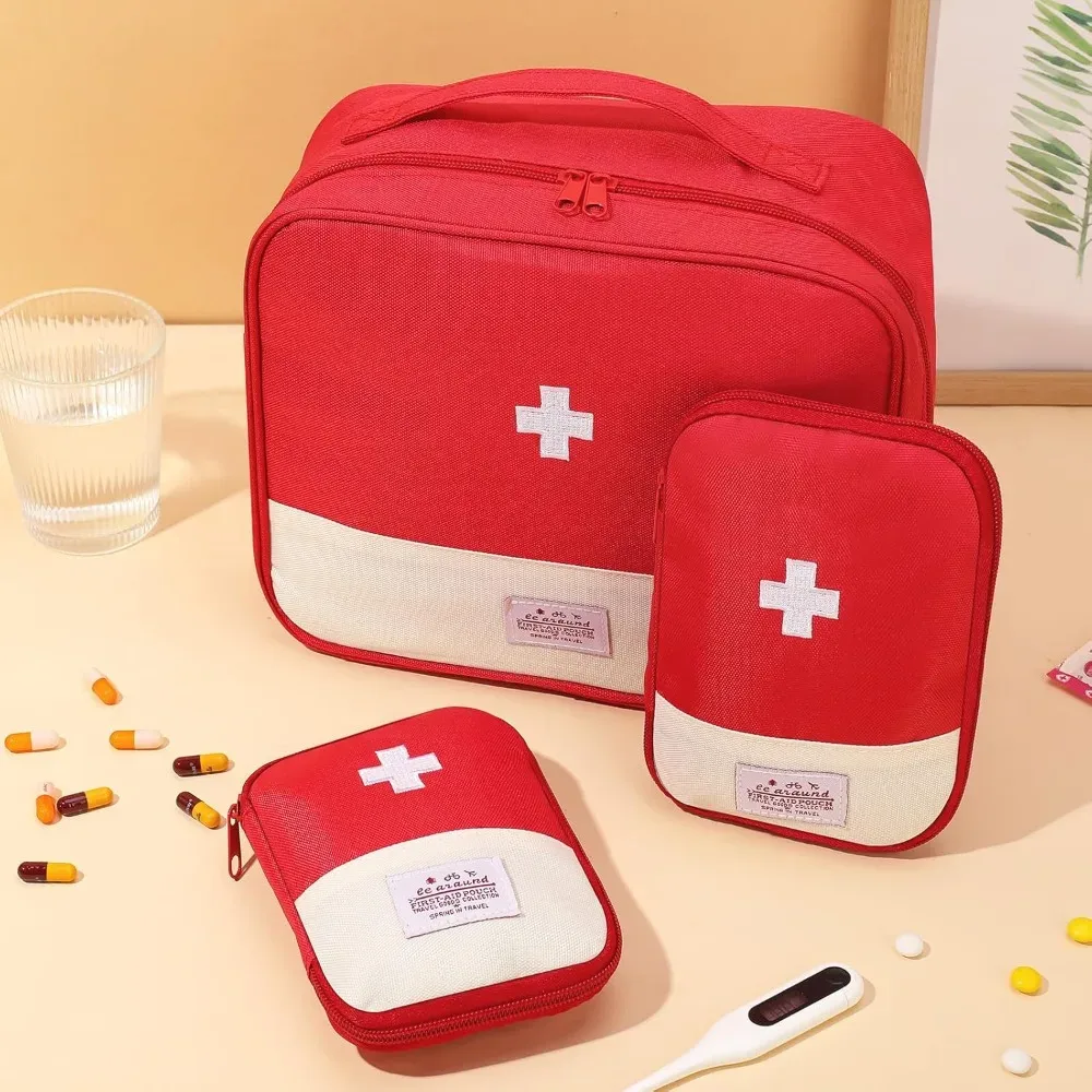 Ensemble de 3 trousses de premiers secours imperméables en Oxford, pochette à médicaments vide portable pour le camping, la randonnée, les voyages, la survie à domicile