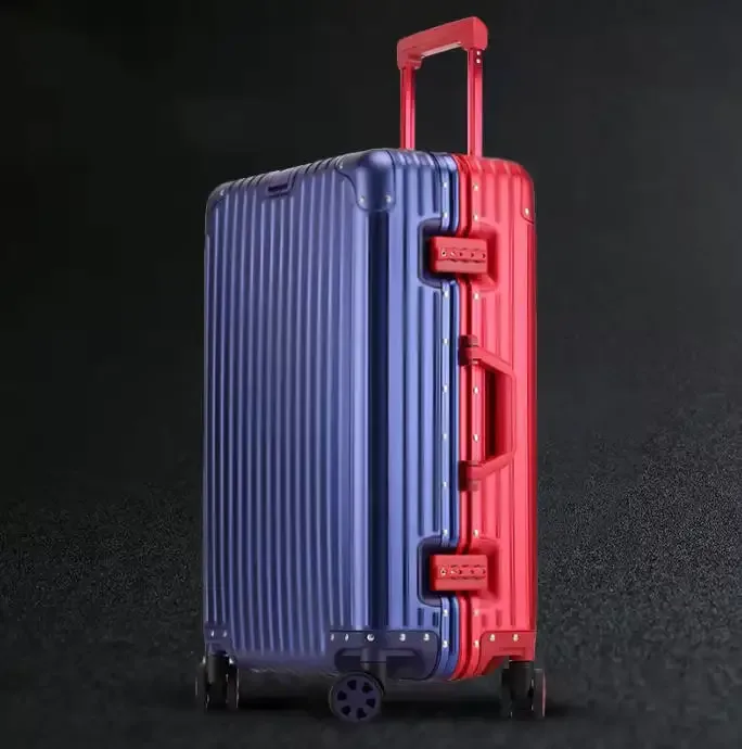100% valise en aluminium cabine 20/22/24/26/29 pouces alliage de magnésium bagage à main mot de passe boîte tsa serrure métal dur boîtier de chariot
