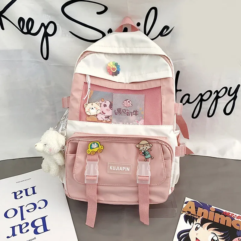 sac à dos d'école pour filles, grande capacité, multi-poches, pour adolescentes, kawaii, nouvelle collection 2023