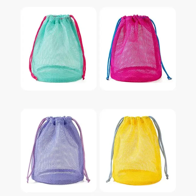 pochette de rangement en maille de nylon avec cordon de serrage, sac de voyage polyvalent pour produits numériques, organisateur de maquillage et cosmétiques, pour l'extérieur