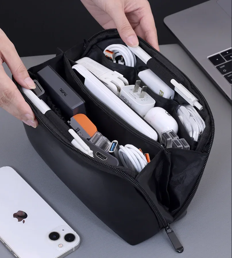 nouveau fil portable usb organisateur sac voyage écouteur powerbank lignes de données pochette de rangement grande capacité souris câble sac