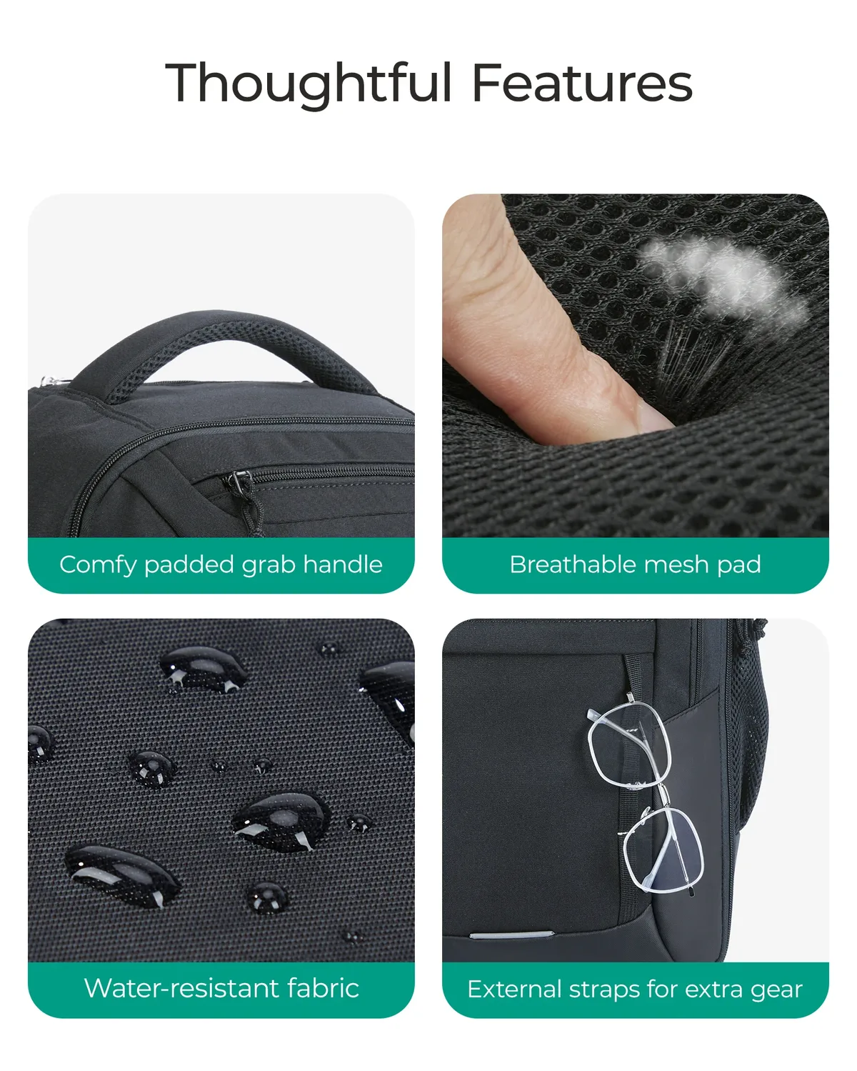 bagsmart sac à dos roulant pour ordinateur portable 17 pouces résistant à l'eau grande capacité 40l bagage de voyage sac à dos à roulettes pour hommes femmes