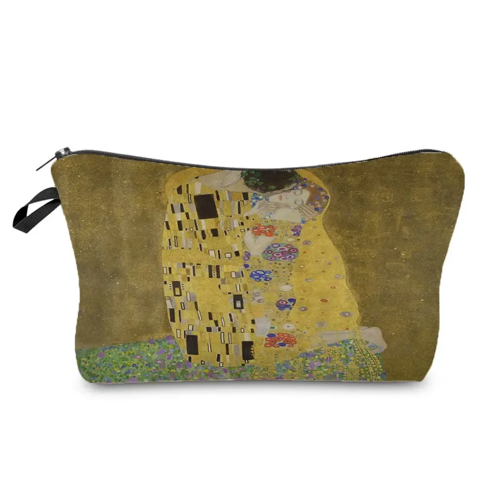 sacs à cosmétiques personnalisés pour femmes, trousse de maquillage, étuis à crayons multifonctions, peinture à l'huile, grilles de larmes, gustability klimt, mode pour dames