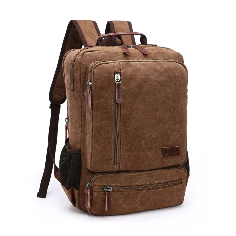 Sac à dos vintage en toile pour hommes, grande capacité, sac de voyage à bandoulière, sac d'étudiant de haute qualité, sac à dos pour ordinateur portable