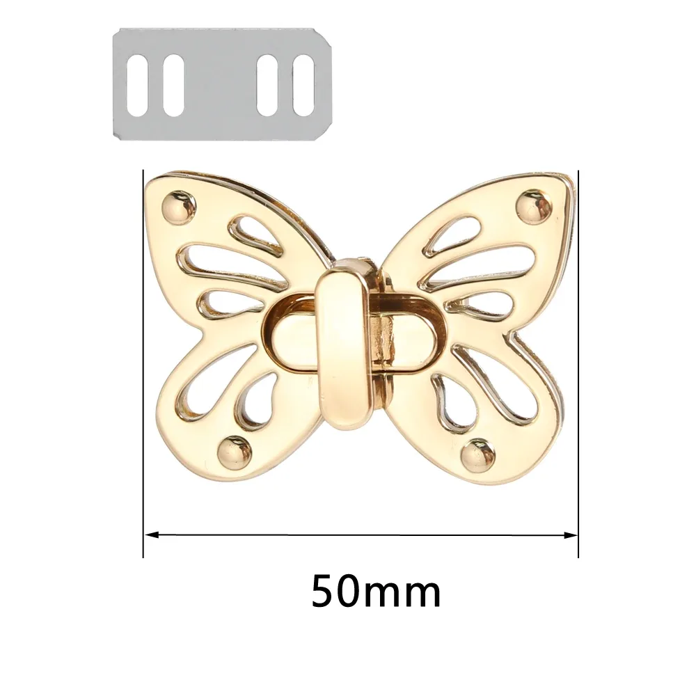 sac papillon en métal pour femmes, fermoir à verrouillage torsadé, sac artisanal en cuir, sac à main, sac à bandoulière, accessoires de quincaillerie de bricolage