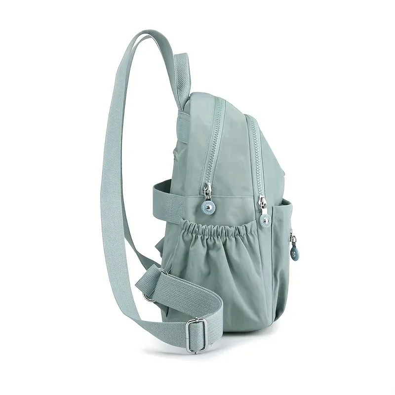sac à dos en nylon de couleur unie, sac d'école de voyage léger, sac à dos de mode pour le travail, sac de voyage peut être accroché dans les bagages