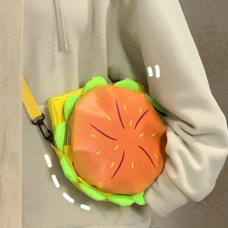 pu élégant hamburger sac à dos ordinateur portable stockage fermeture éclair portable fourre-tout décontracté cheeseburger sac à dos pour unisexe voyage vacances en plein air