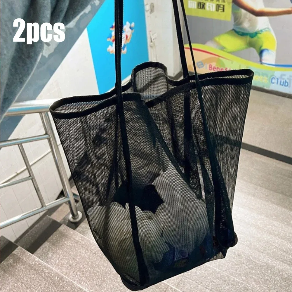 nouveau sac à bandoulière en maille polyvalent style ins, sac à main transparent grande capacité, sac de shopping léger grande capacité