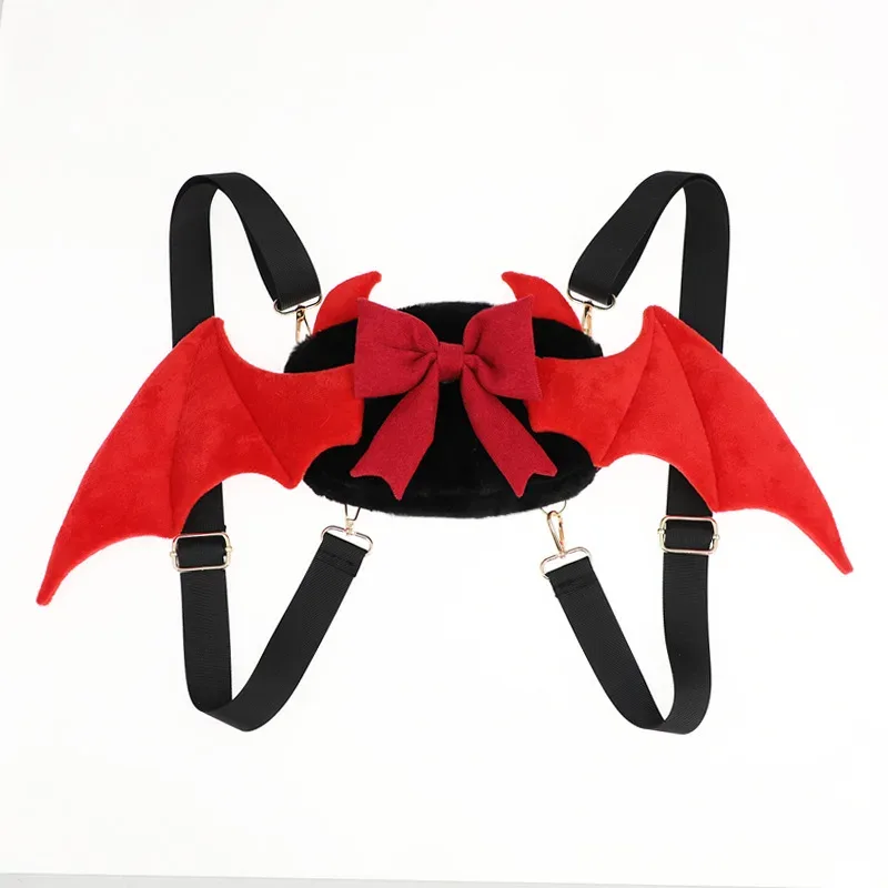 Sac à dos en peluche avec ailes d'ange pour filles, sac de cosplay japonais Y2k Kawaii mignon Lolita JK, uniforme, pour fête, cadeau d'anniversaire, sac à main scolaire