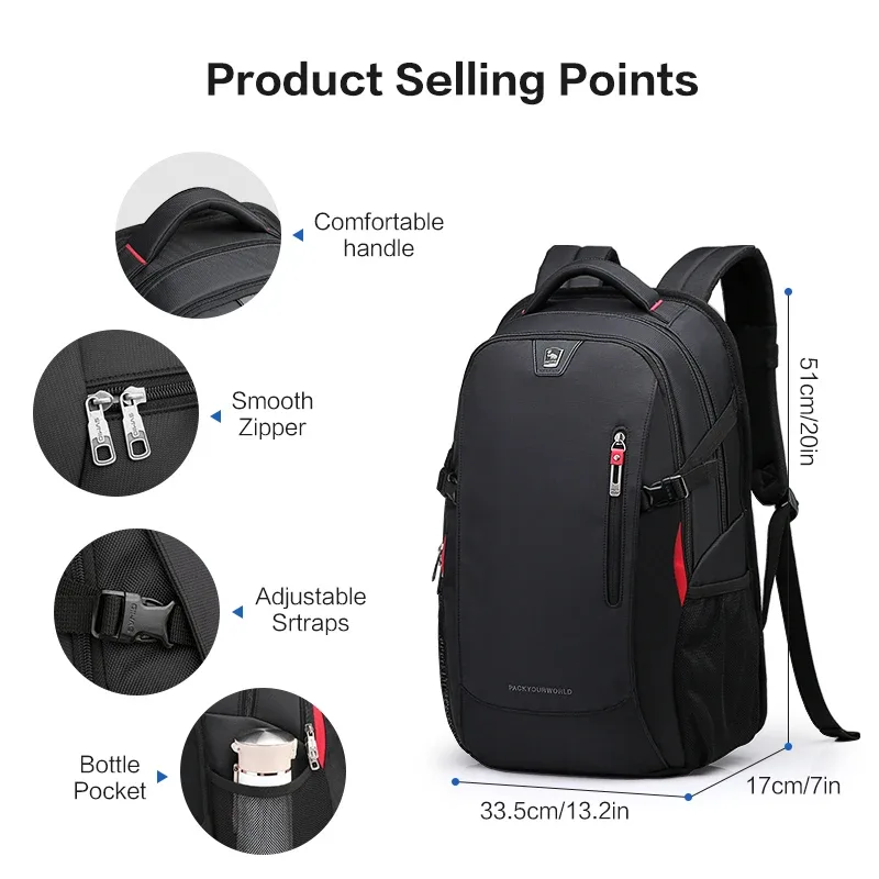 oiwas s sacs à dos pour ordinateur portable 14 pouces, sac à dos scolaire pour étudiant, sac à dos pour garçon, sport, homme, urbain, spacieux