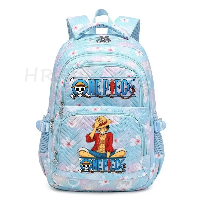 sacs à dos anime one piece légers avec fermoir, imprimé violet monkey d luffy, pour garçons et filles, grande capacité, pour adolescents, ordinateur portable, école, voyage, mochila