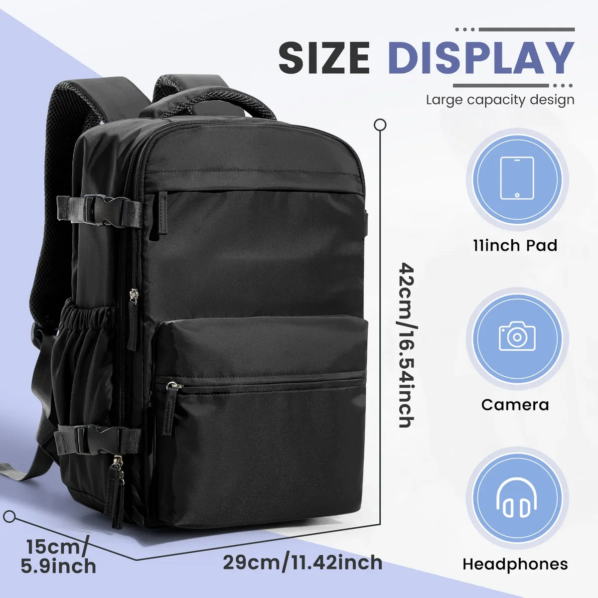 sac de cabine ryanair 40x30x20, sac à dos de compression sous vide pour homme, bagage à main, sac à dos pour ordinateur portable, sac de rangement sous vide pour vêtements 42x29x15